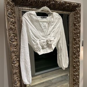 White Zara crop top